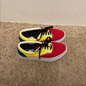 Vans Red, Yellow, and Green Sneakers